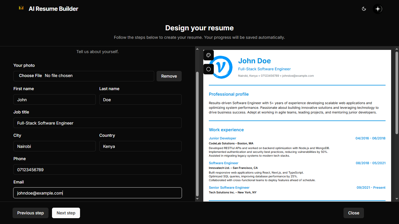AI SAAS Resume Builder